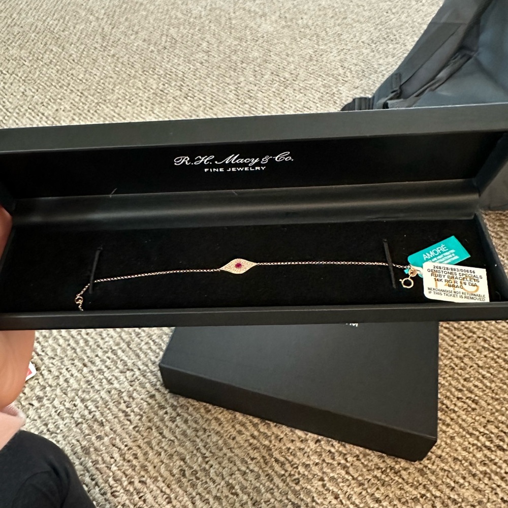 Effy evil eye diamond and ruby bracelet